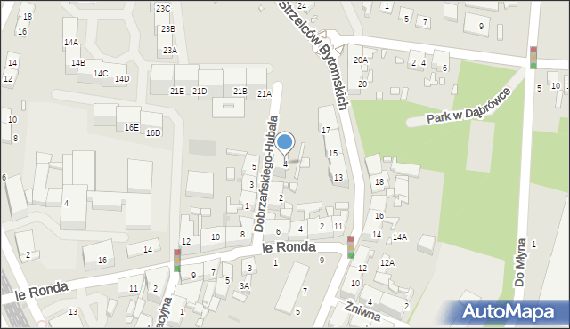 Katowice, Dobrzańskiego-Hubala Henryka, mjr., 4, mapa Katowic