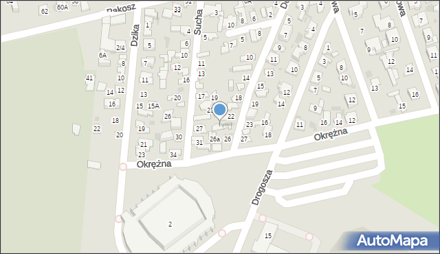 Kielce, Dolna, 24a, mapa Kielc