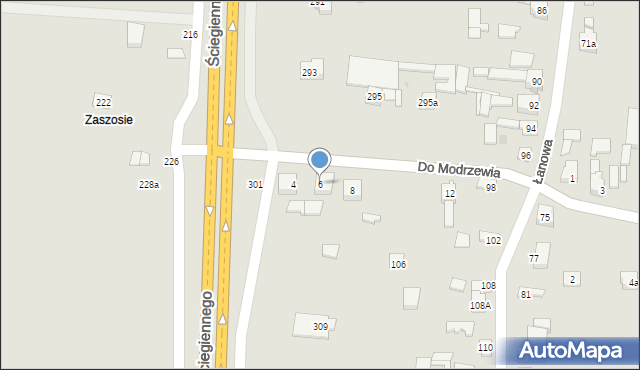 Kielce, Do Modrzewia, 6, mapa Kielc