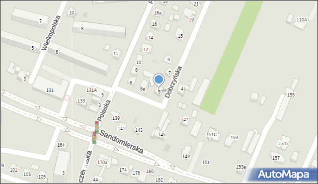 Kielce, Dobrzyńska, 5, mapa Kielc