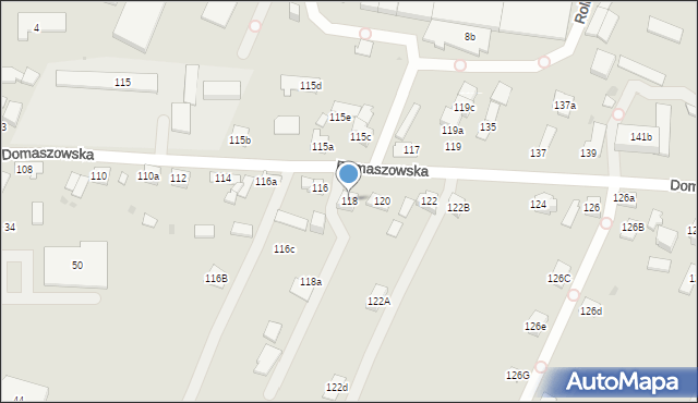 Kielce, Domaszowska, 118, mapa Kielc