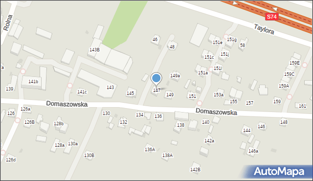 Kielce, Domaszowska, 147, mapa Kielc