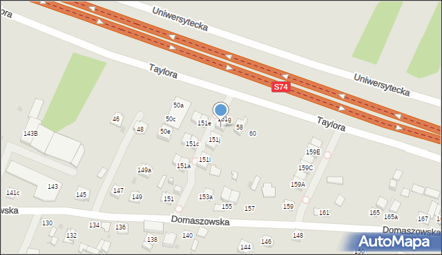 Kielce, Domaszowska, 151h, mapa Kielc