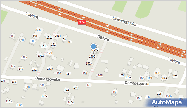 Kielce, Domaszowska, 159D, mapa Kielc