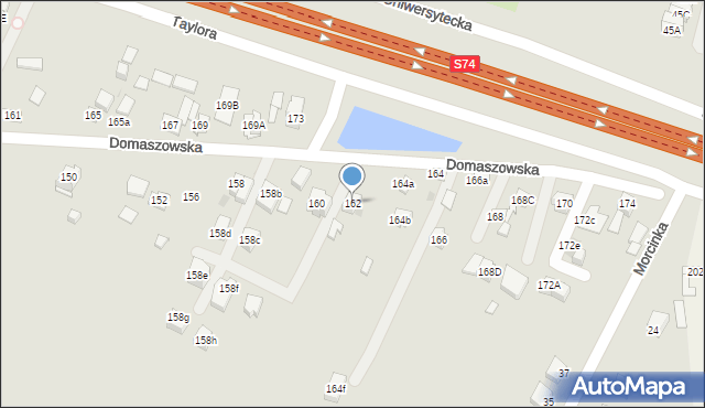 Kielce, Domaszowska, 162, mapa Kielc