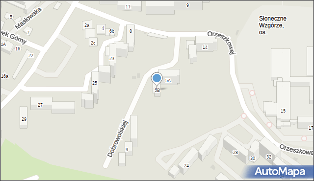 Kielce, Dobrowolskiej Aleksandry, 5B, mapa Kielc