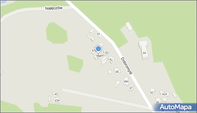 Kielce, Dobromyśl, 53A, mapa Kielc