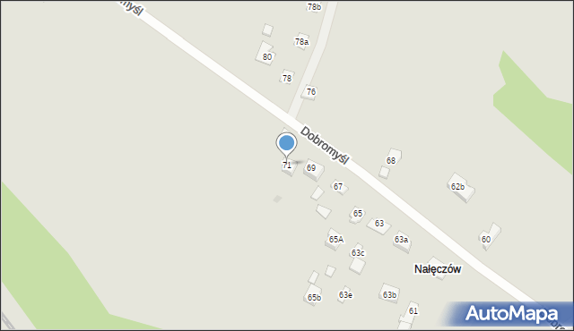 Kielce, Dobromyśl, 71, mapa Kielc