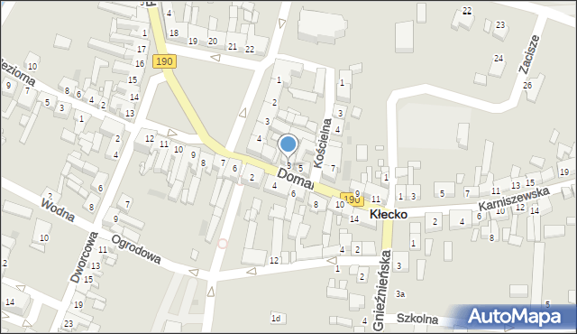 Kłecko, Domańskiego Juliana, dr., 3, mapa Kłecko