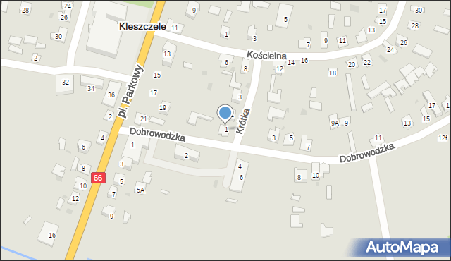 Kleszczele, Dobrowodzka, 1, mapa Kleszczele