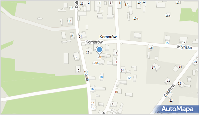 Komorów, Dolna, 20, mapa Komorów