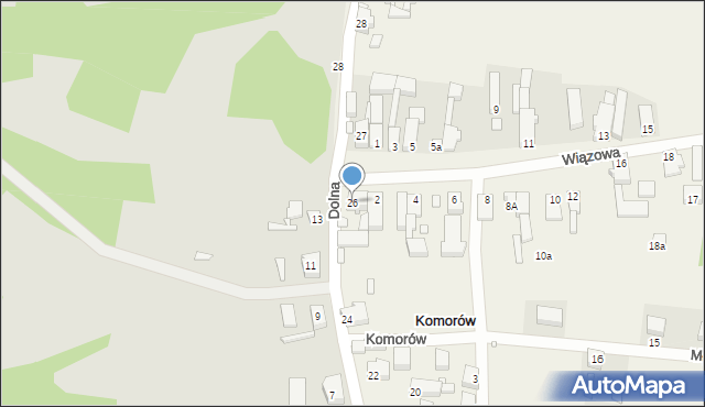 Komorów, Dolna, 26, mapa Komorów