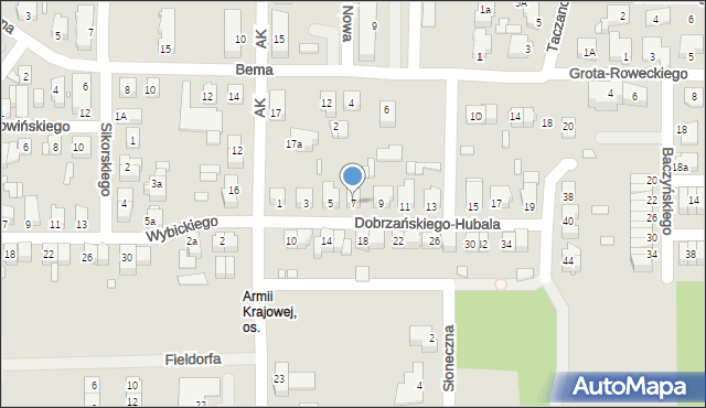 Konin, Dobrzańskiego-Hubala Henryka, mjr., 7, mapa Konina