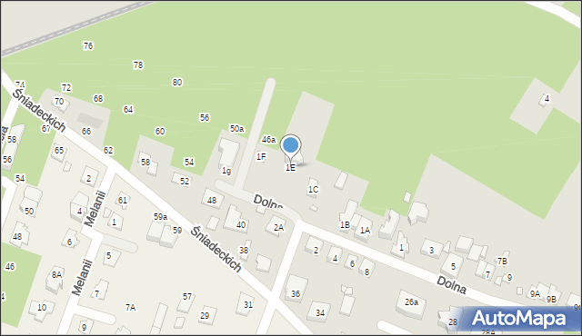 Konstancin-Jeziorna, Dolna, 1E, mapa Konstancin-Jeziorna