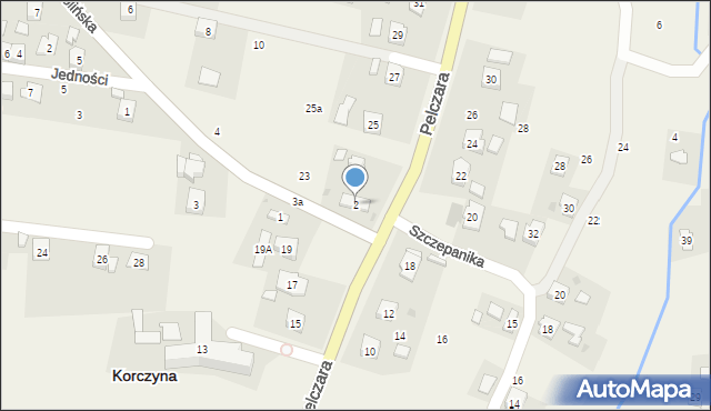 Korczyna, Dolińska, 2, mapa Korczyna