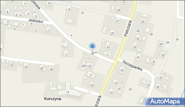 Korczyna, Dolińska, 3a, mapa Korczyna