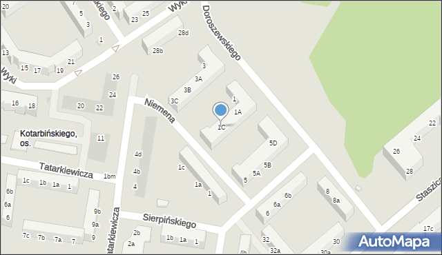 Koszalin, Doroszewskiego Witolda, 1C, mapa Koszalina