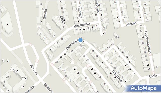 Koszalin, Domańskiego Bolesława, ks., 34, mapa Koszalina