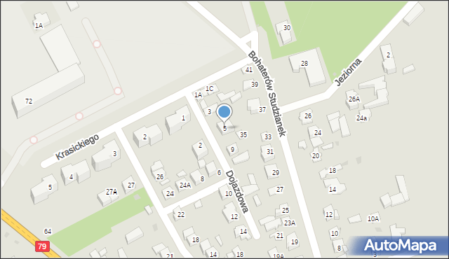 Kozienice, Dojazdowa, 5, mapa Kozienice