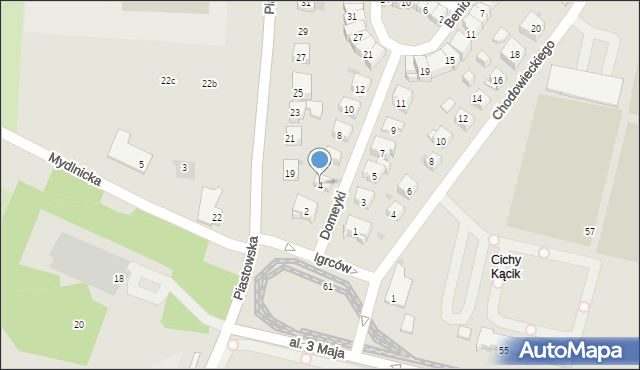 Kraków, Domeyki Ignacego, 4, mapa Krakowa