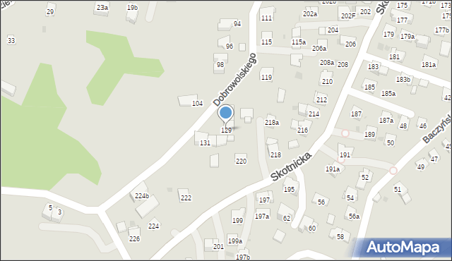 Kraków, Dobrowolskiego Antoniego, 129, mapa Krakowa