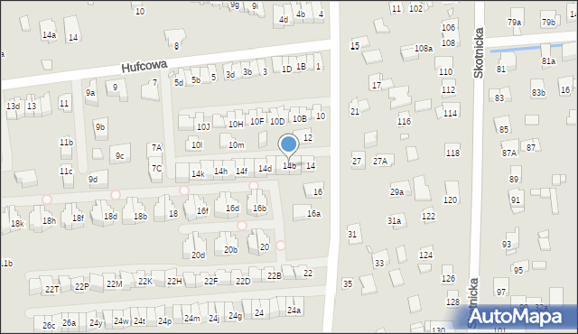 Kraków, Dobrowolskiego Antoniego, 14b, mapa Krakowa