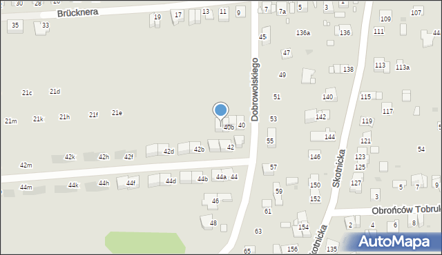 Kraków, Dobrowolskiego Antoniego, 40c, mapa Krakowa