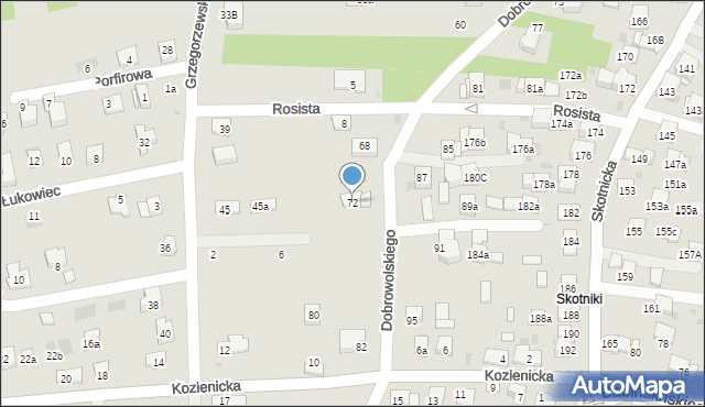 Kraków, Dobrowolskiego Antoniego, 72, mapa Krakowa