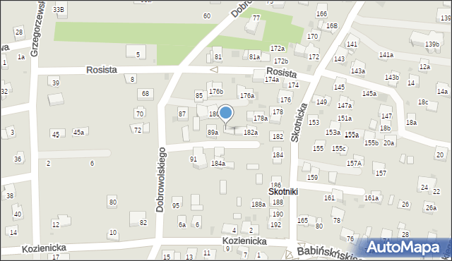 Kraków, Dobrowolskiego Antoniego, 89b, mapa Krakowa