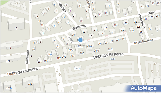 Kraków, Dobrego Pasterza, 207L, mapa Krakowa