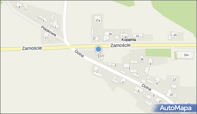 Krasiejów, Dolna, 1, mapa Krasiejów