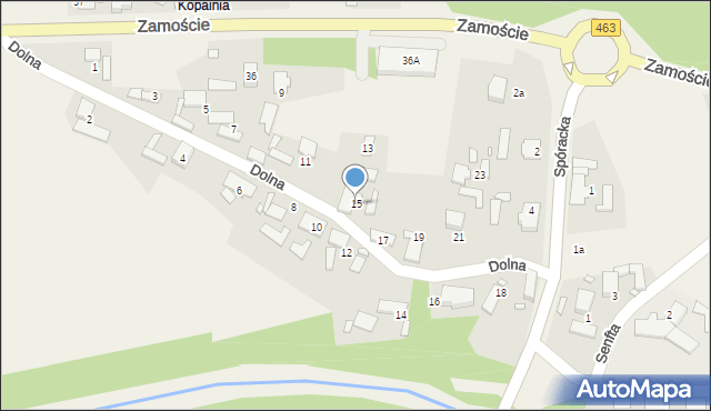 Krasiejów, Dolna, 15, mapa Krasiejów