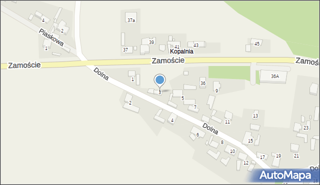 Krasiejów, Dolna, 3, mapa Krasiejów