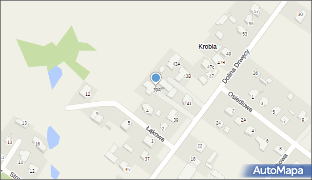 Krobia, Dolina Drwęcy, 39A, mapa Krobia