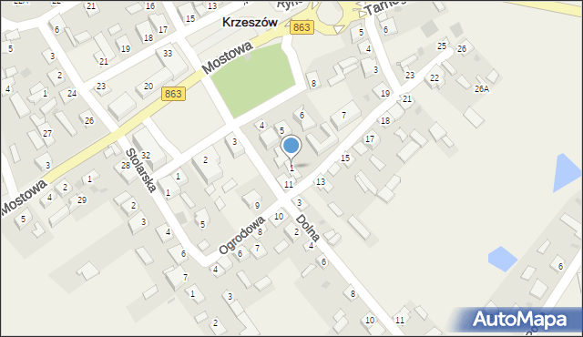 Krzeszów, Dolna, 1, mapa Krzeszów