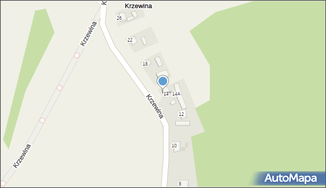 Krzewina, Dolna, 16, mapa Krzewina