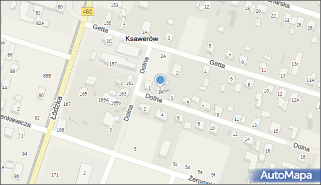 Ksawerów, Dolna, 3A, mapa Ksawerów