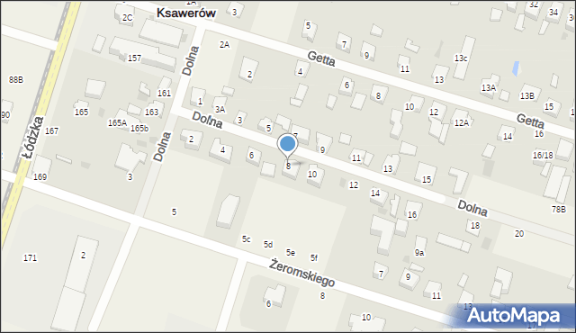 Ksawerów, Dolna, 8, mapa Ksawerów