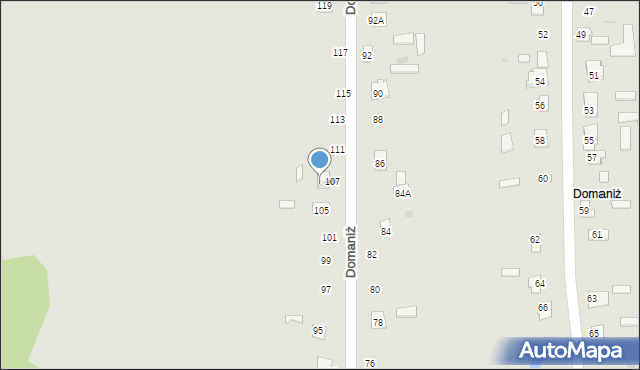 Łaszczów, Domaniż, 109, mapa Łaszczów