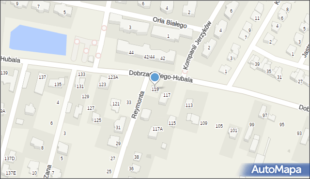 Latchorzew, Dobrzańskiego-Hubala Henryka, mjr., 119, mapa Latchorzew