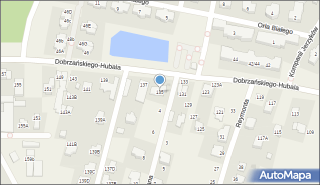 Latchorzew, Dobrzańskiego-Hubala Henryka, mjr., 135, mapa Latchorzew