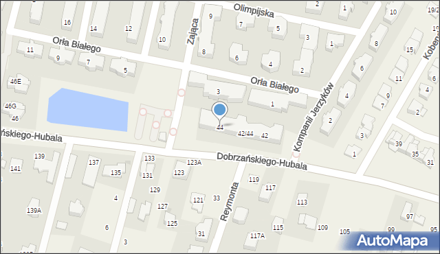 Latchorzew, Dobrzańskiego-Hubala Henryka, mjr., 44, mapa Latchorzew