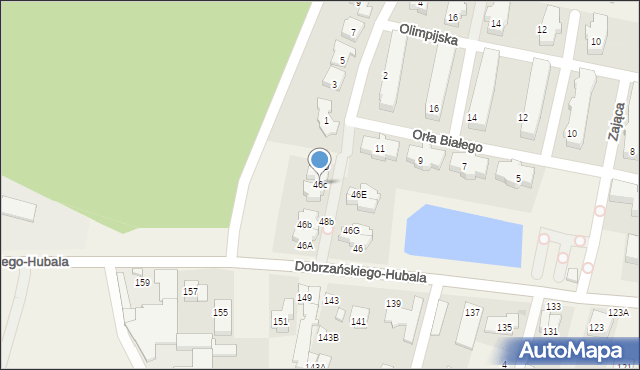 Latchorzew, Dobrzańskiego-Hubala Henryka, mjr., 46c, mapa Latchorzew