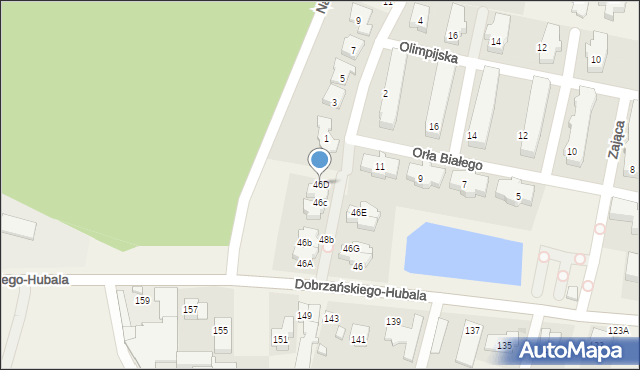 Latchorzew, Dobrzańskiego-Hubala Henryka, mjr., 46D, mapa Latchorzew