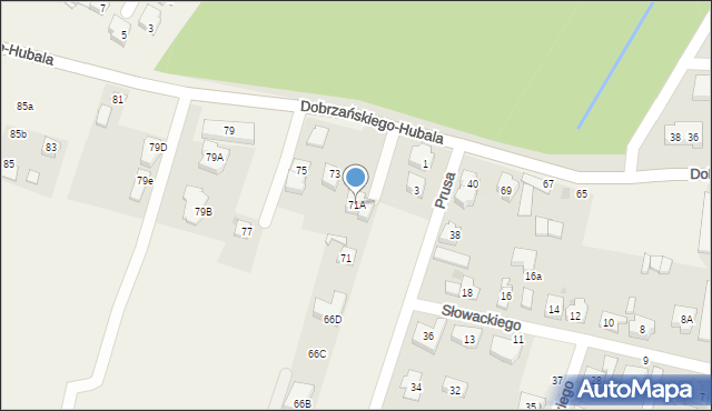 Latchorzew, Dobrzańskiego-Hubala Henryka, mjr., 71A, mapa Latchorzew