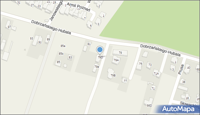 Latchorzew, Dobrzańskiego-Hubala Henryka, mjr., 79D, mapa Latchorzew