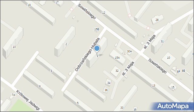 Legionowo, Dobrzańskiego-Hubala Henryka, mjr., 1, mapa Legionowo