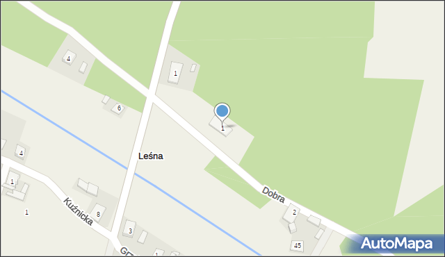 Leśna, Dobra, 1, mapa Leśna