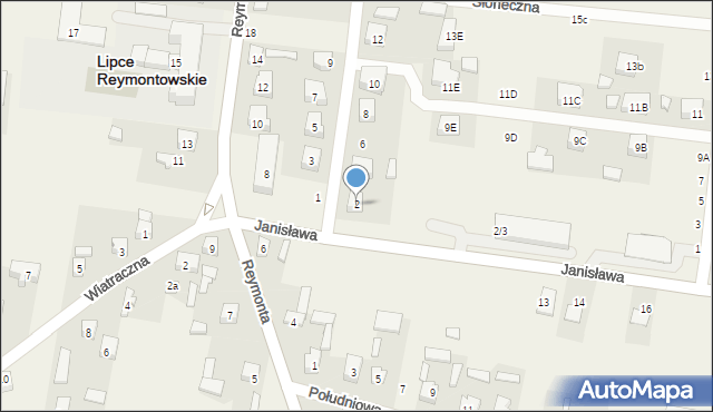 Lipce Reymontowskie, Dominikowej, 2, mapa Lipce Reymontowskie