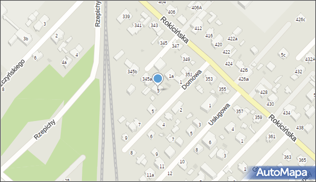 Łódź, Domowa, 3, mapa Łodzi